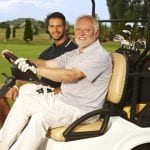 Golfers in cart